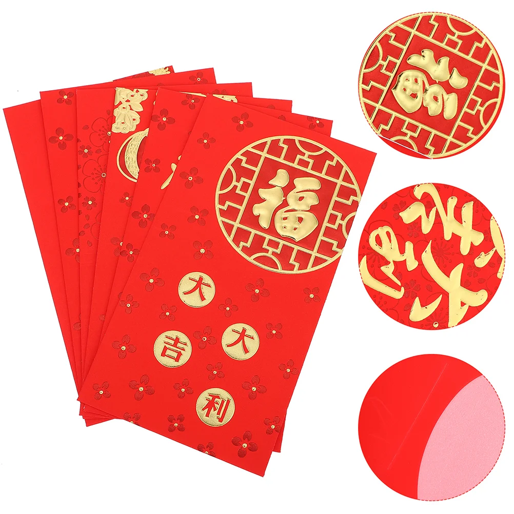 60pcs Red Envelopes Chinese Spring Festival New Year Gift Money Envelopes