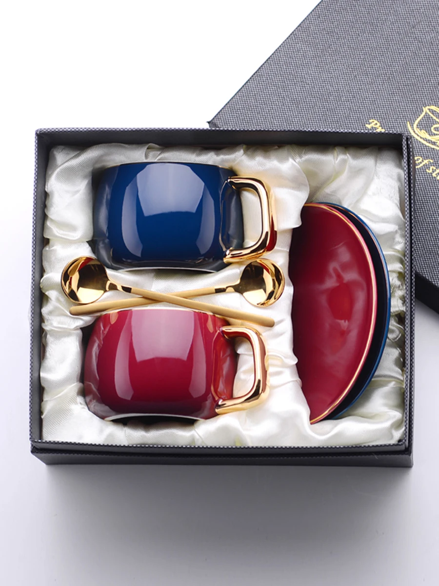 Роскошная креативная кофейная чашка в скандинавском стиле с ложкой десертная