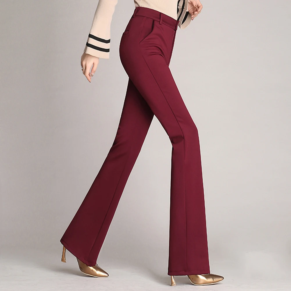 Повседневные повседневные женские брюки с высокой талией облегающие однотонные