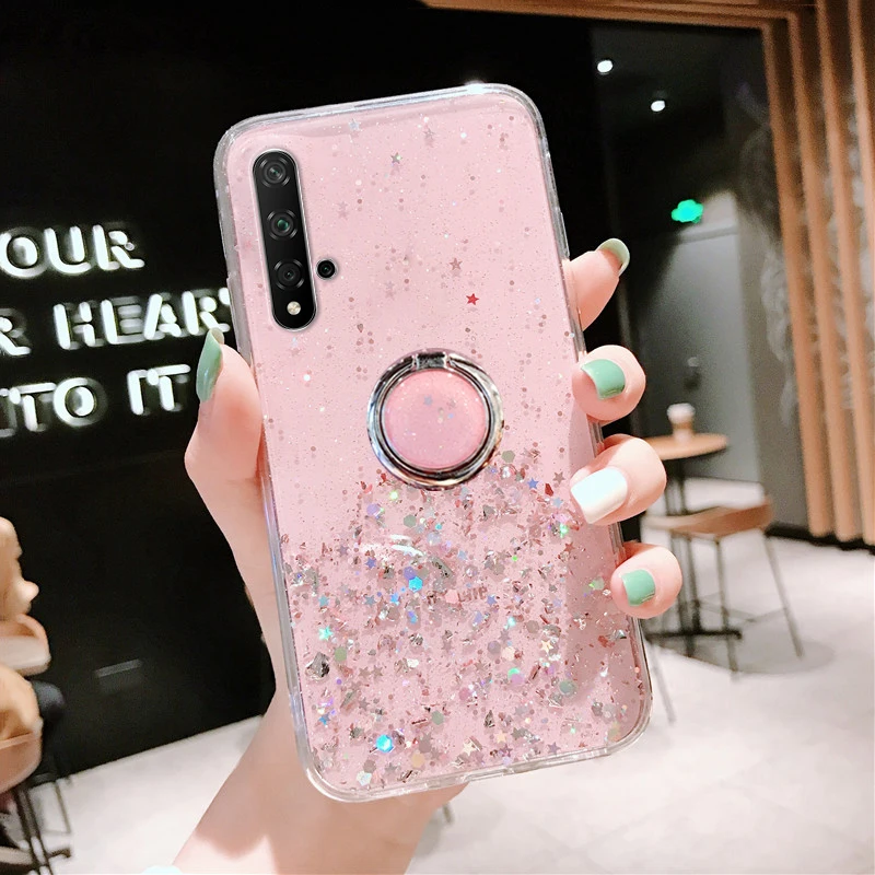 Auroras для huawei Nova 5T Блестящий блестящий чехол с блестками для Nova 5T прозрачный мягкий чехол со звездным небом полный Чехол со звездами и Луной