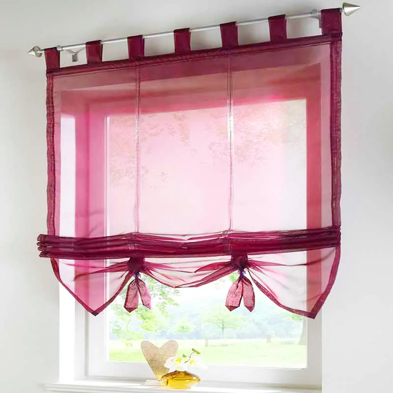 Короткие шторы для кухни затеняющие солнце ленточные занавески тюль гостиной