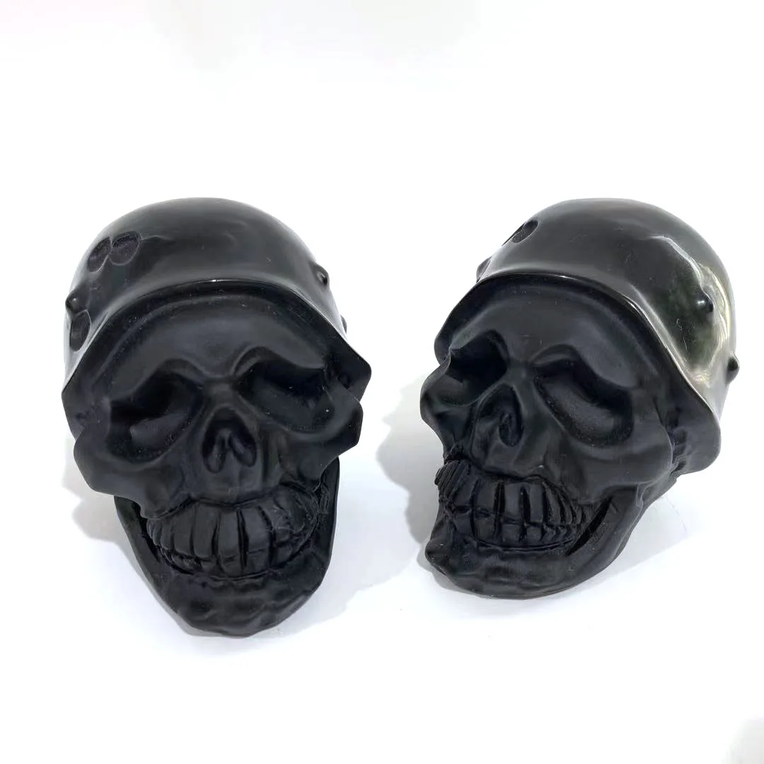 

High Quality Naturel Black Obsidian Crystal Hand Crafted Skulls For Gift _XCG