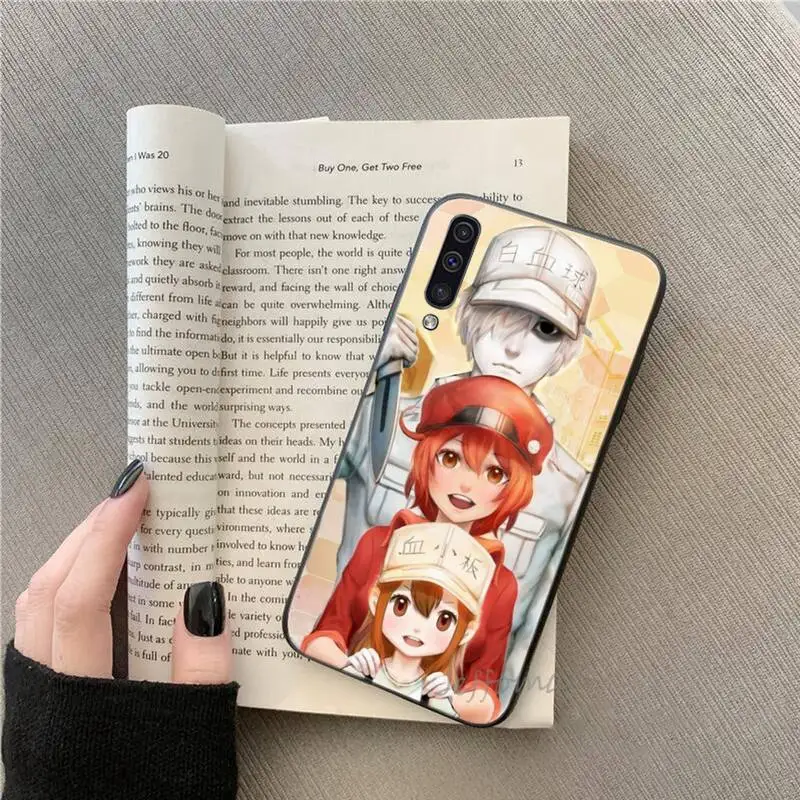 

Cells at work cute cartoon Phone Cases For Samsung galaxy S note 7 8 9 10 20 fe edge A 6 10 20 30 50 51 70 lite plus Shell Cover