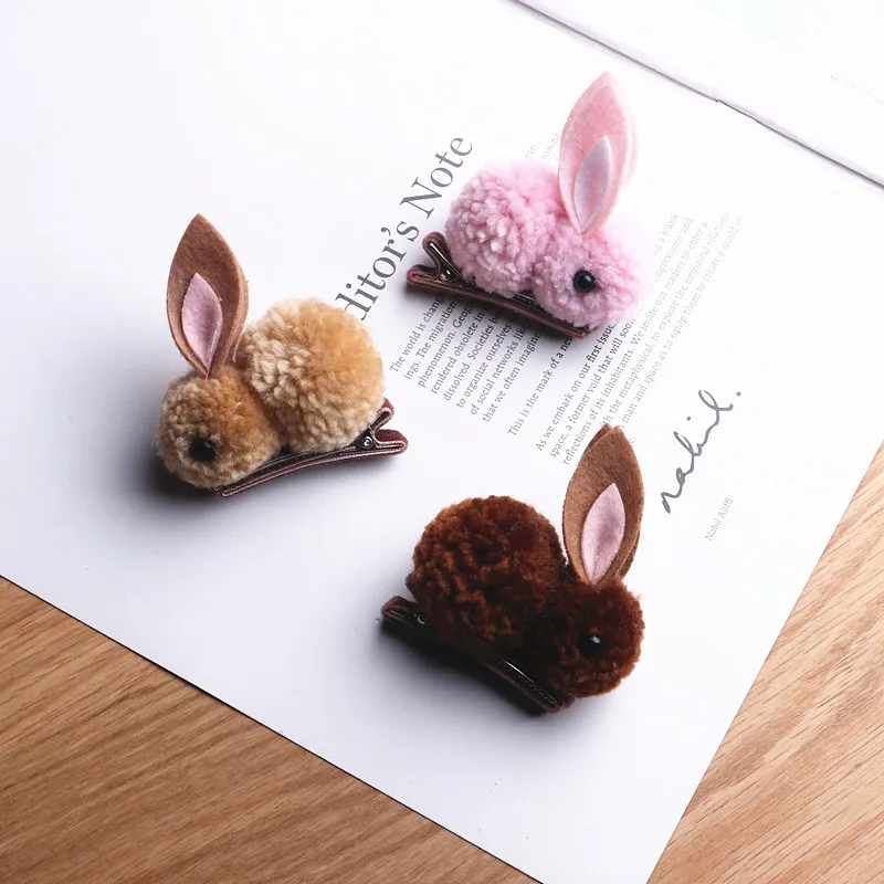 Бутик набор из 24 штук модный симпатичный помпон помпоны меха кролика заколки