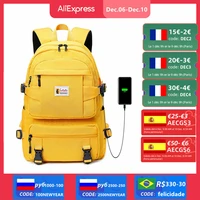 fengdong fashion yellow backpack children school bags for girls waterproof oxford large school backpack for teenagers schoolbag