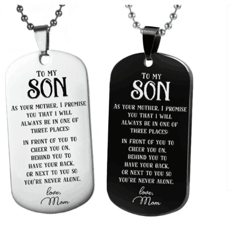 Ожерелье из нержавеющей стали для моего сына подвеска с металлической биркой