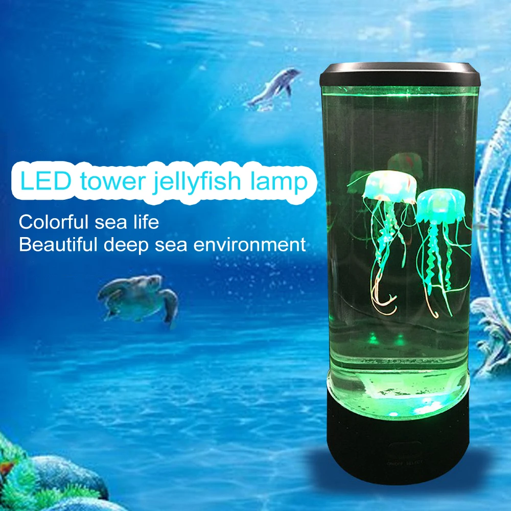 LED tower Jellyfish lamp night light bedside USB super power saving aquarium home decoration Beautiful | Спорт и развлечения