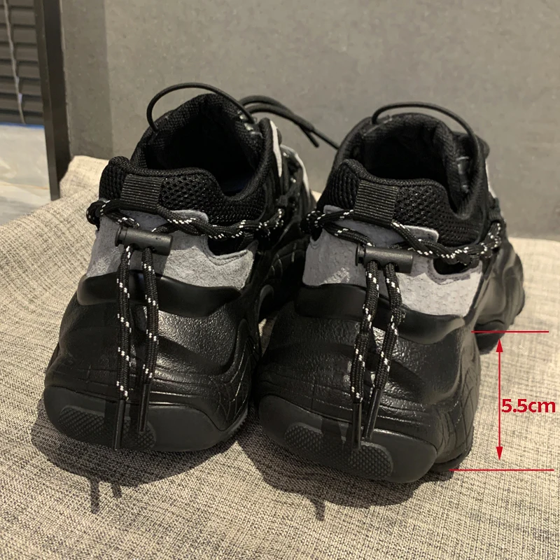 

Black White Air Mesh Patchwork Genuine Leather Flat Platform Sneakers Shoes Women Spring Summer Lace Up Casual Flats Ladies