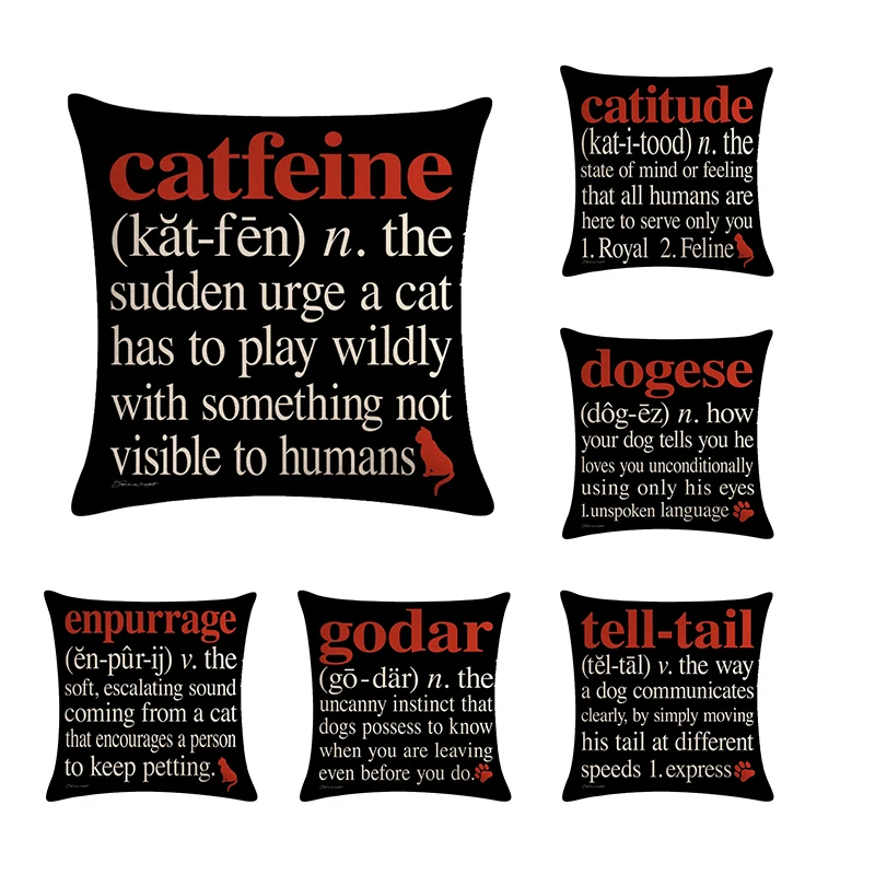 Детская наволочка из хлопка и льна с надписью собаки домашний декоративный