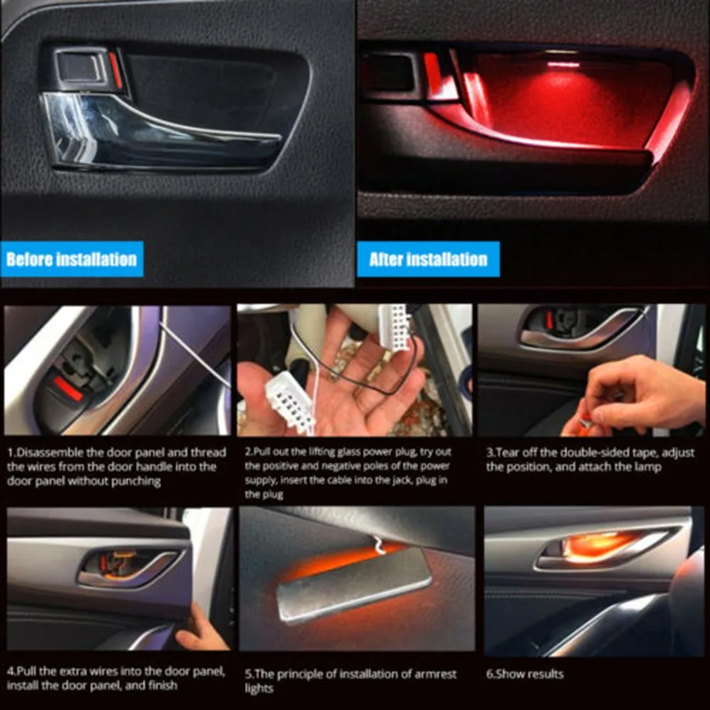 

Handle Atmosphere Lamp High Brightness Door Interior Light Car Universal