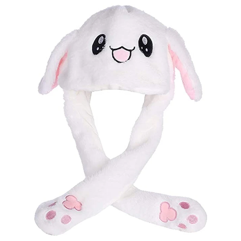 

Rabbit Cute Animal Hat Plush Hat is That The Ear Can Move Plush Toy Gift XX9E