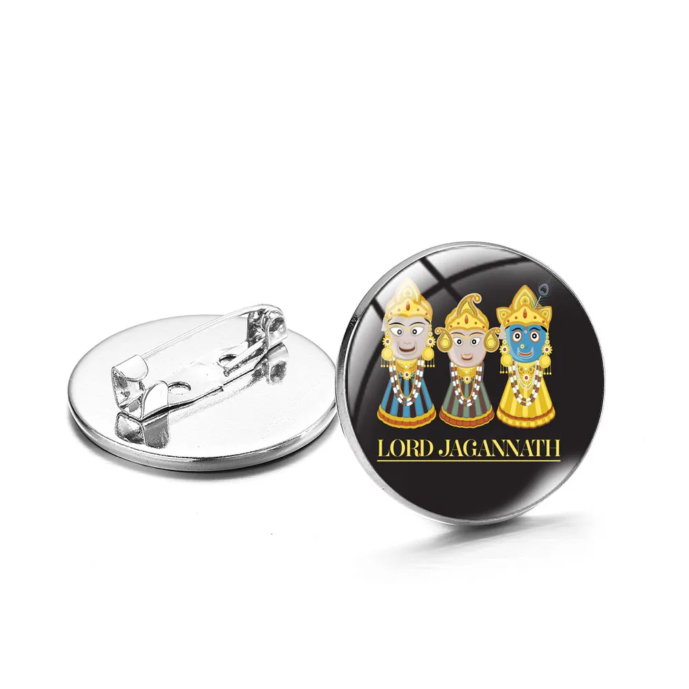 Индийский индуистский Бог Jagannath стеклянная брошь из кабошона булавка с