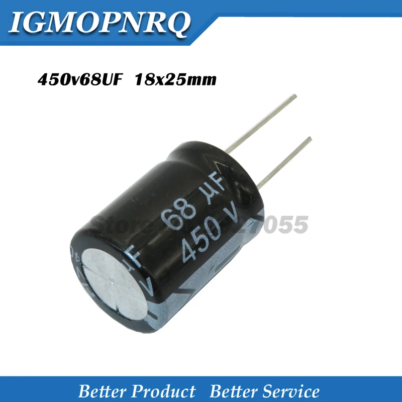 5 шт. 450v68uf 450v 18x25mm 68 мкФ 18*25 электролитический c конденсатор с алюминиевой крышкой