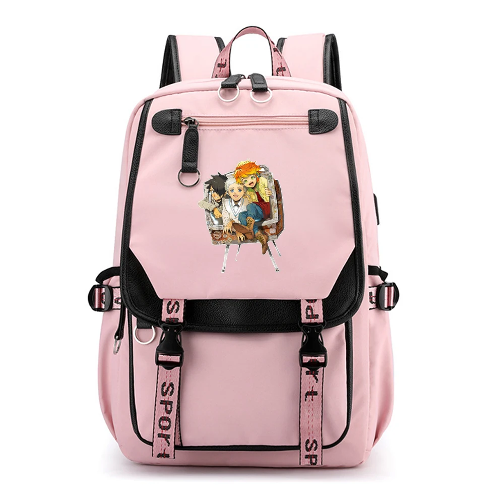 Рюкзак для ноутбука Promised Neverland девочек подростков водонепроницаемый школьный