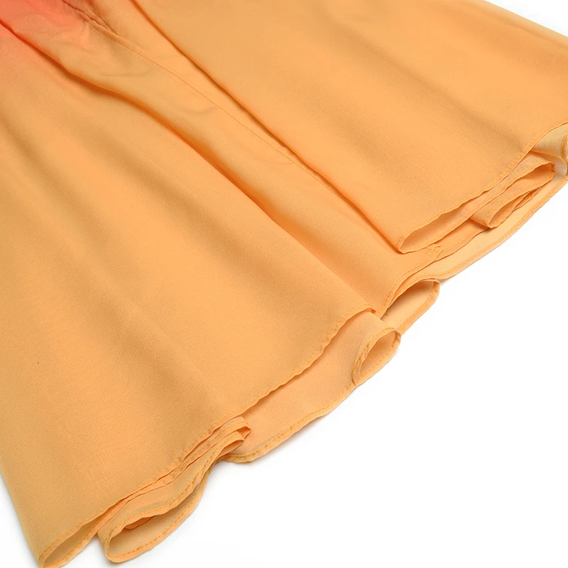 

Runway Designer Summer New Women'S V-Neck Fashion Party Vintage Elegant Belt Decoration Gradient Color Long Chiffon Dress