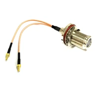new n female bulkhead to 2x crc9 male plug connector y type splitter rg316 coaxial cable 15cm 6inch modem extension pigtail