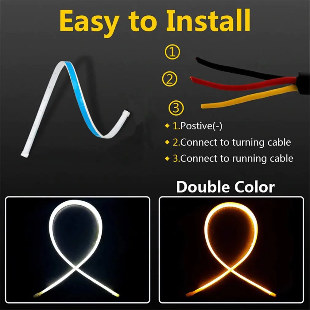 2 шт. Светодиодные DRL автомобильные дневные ходовые огни гибкая