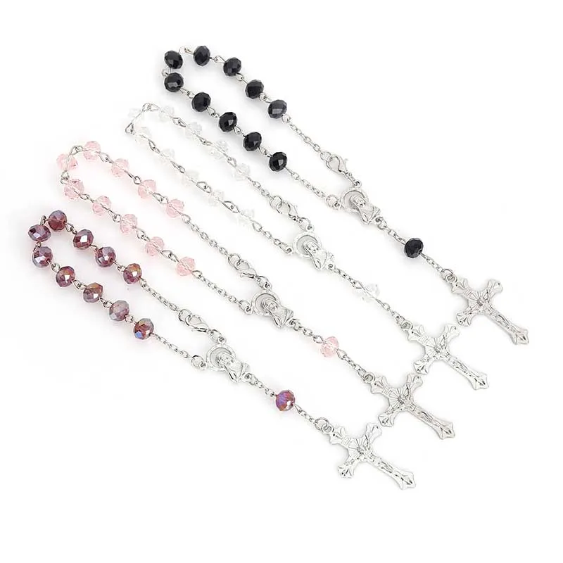 60 штук/мини католический Розарий 8 мм белый кристалл Розария браслет и бисера