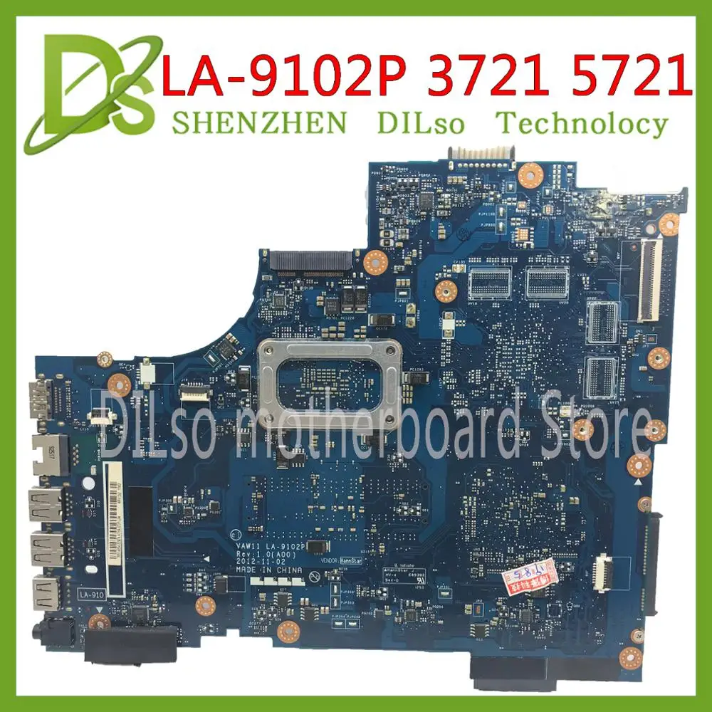 KEFU VAW11 LA 9102P для DELL Inspiron 17 3721 3 материнская плата ноутбука 0NJ7D4 NJ7D4 двухъядерный