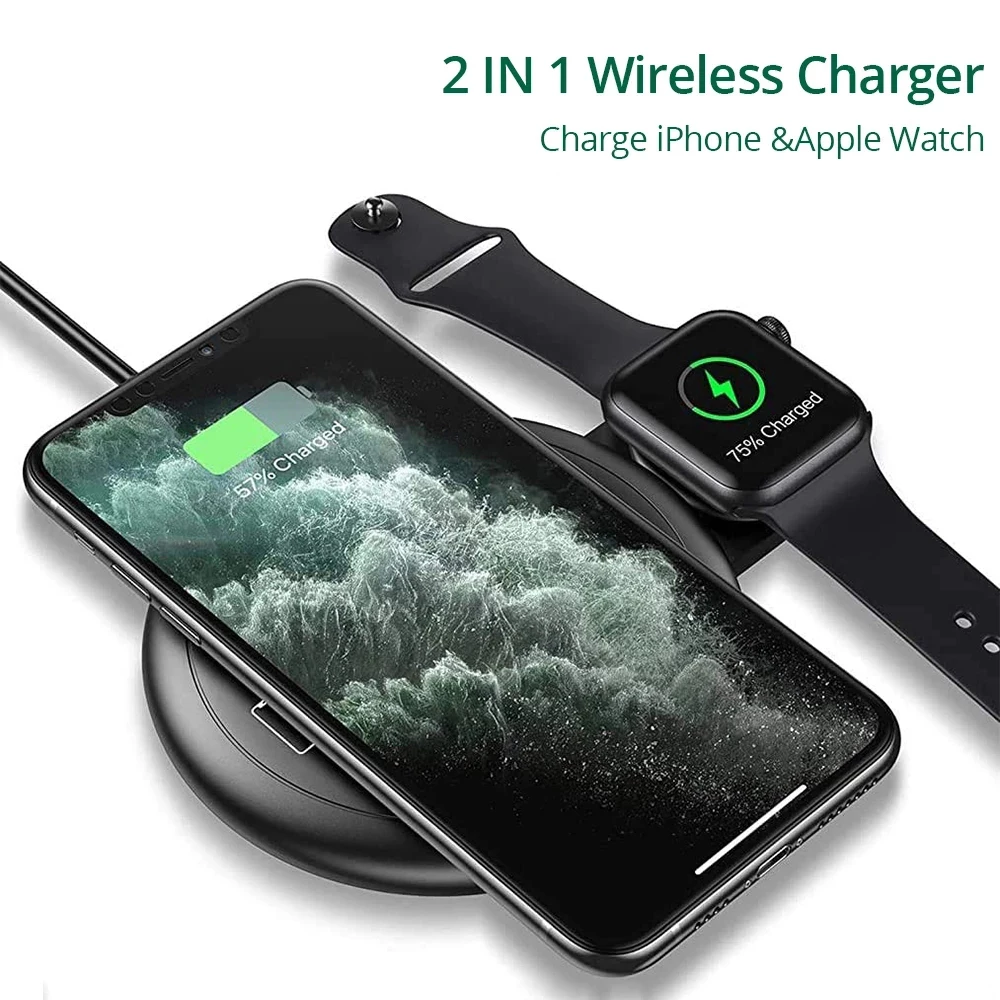 

Беспроводное зарядное устройство для iPhone 11 Xs Max X XR 8 Plus, Индукционная Быстрая зарядка для Apple Watch, док-станция для Airpods Pro iWatch