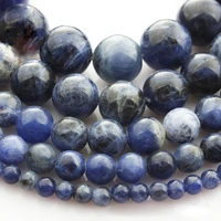 4mm 6mm 8mm 10mm 12mm round natural blue spots stone loose beads lot for jewelry making diy crafts findings