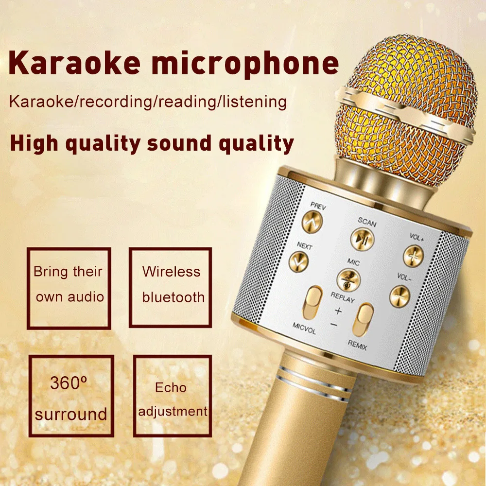 MAMEN WS 858 Bluetooth беспроводной микрофон караоке профессиональный Динамик ручной KTV