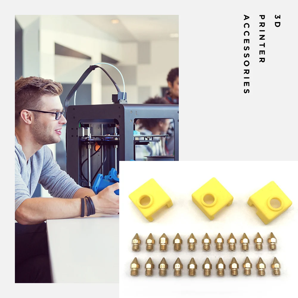 

22pcs 3d Printer Nozzle Accessory Mk8 1.75mm For CR-10 Ender 3 3D Printer DIY Kit Repair Parts
