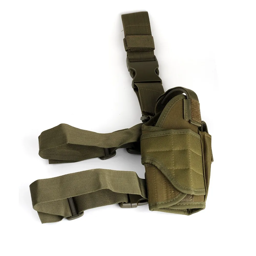 

Tactical Adjustable Pistol Gun Drop Leg Thigh Holster Pouch Holder with Mag Pouch Right Hand