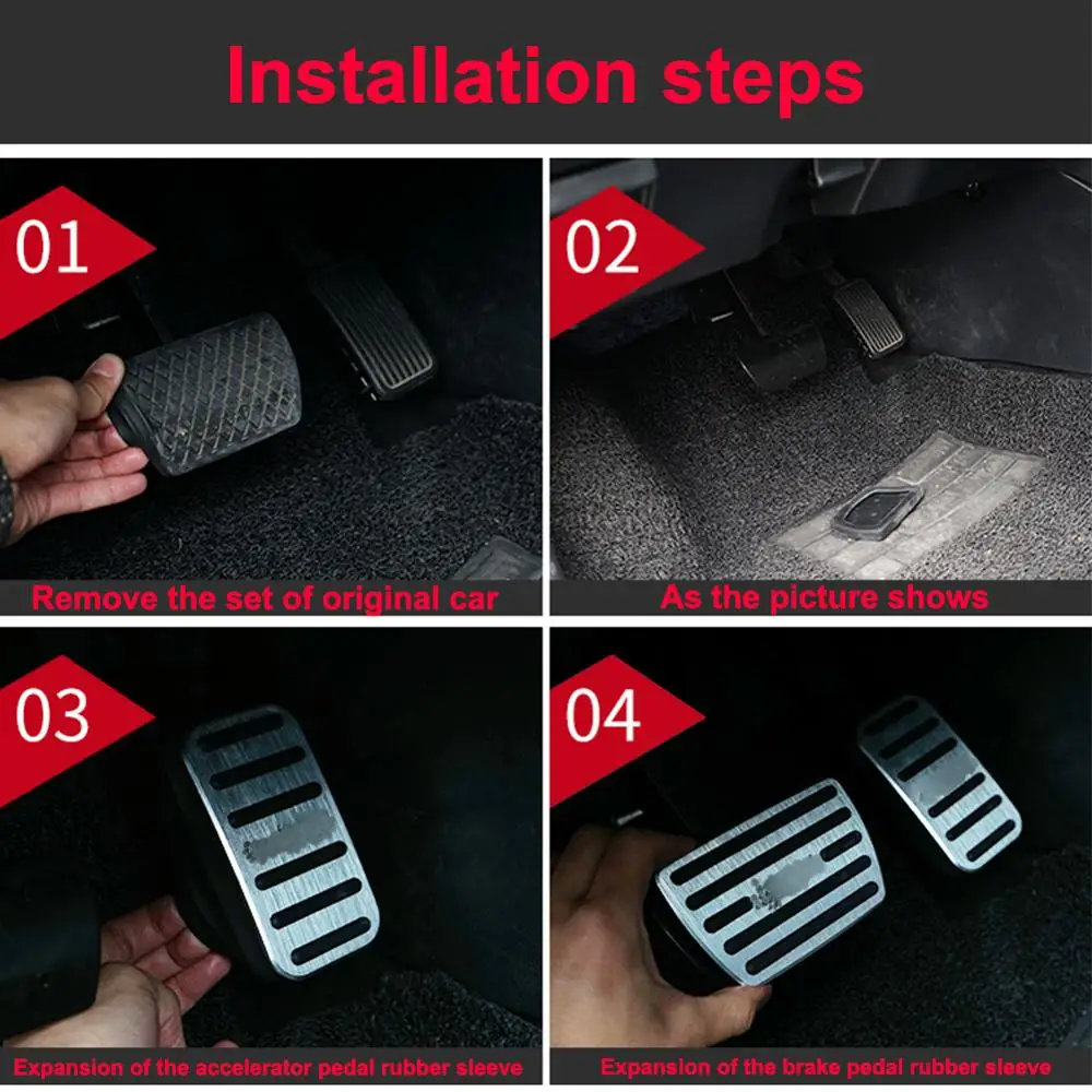 

Aluminum Alloy Pedal Cover For Honda VEZEL 2015 - 2019 Non-Slip Auto No Drilling Aluminum Brake And Accelerator Pedal Covers