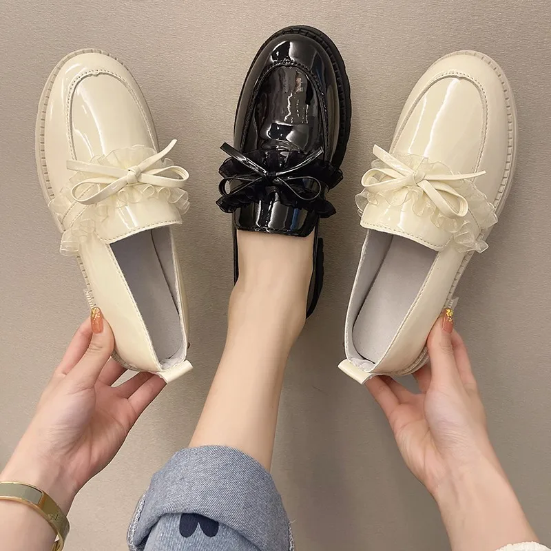 

Women Shoes Genuine Leather Loafers Non-slip Solid Color Casual Shoes Ladies 2021 New Fashion Flats Woman Shoes Zapatos De Mujer