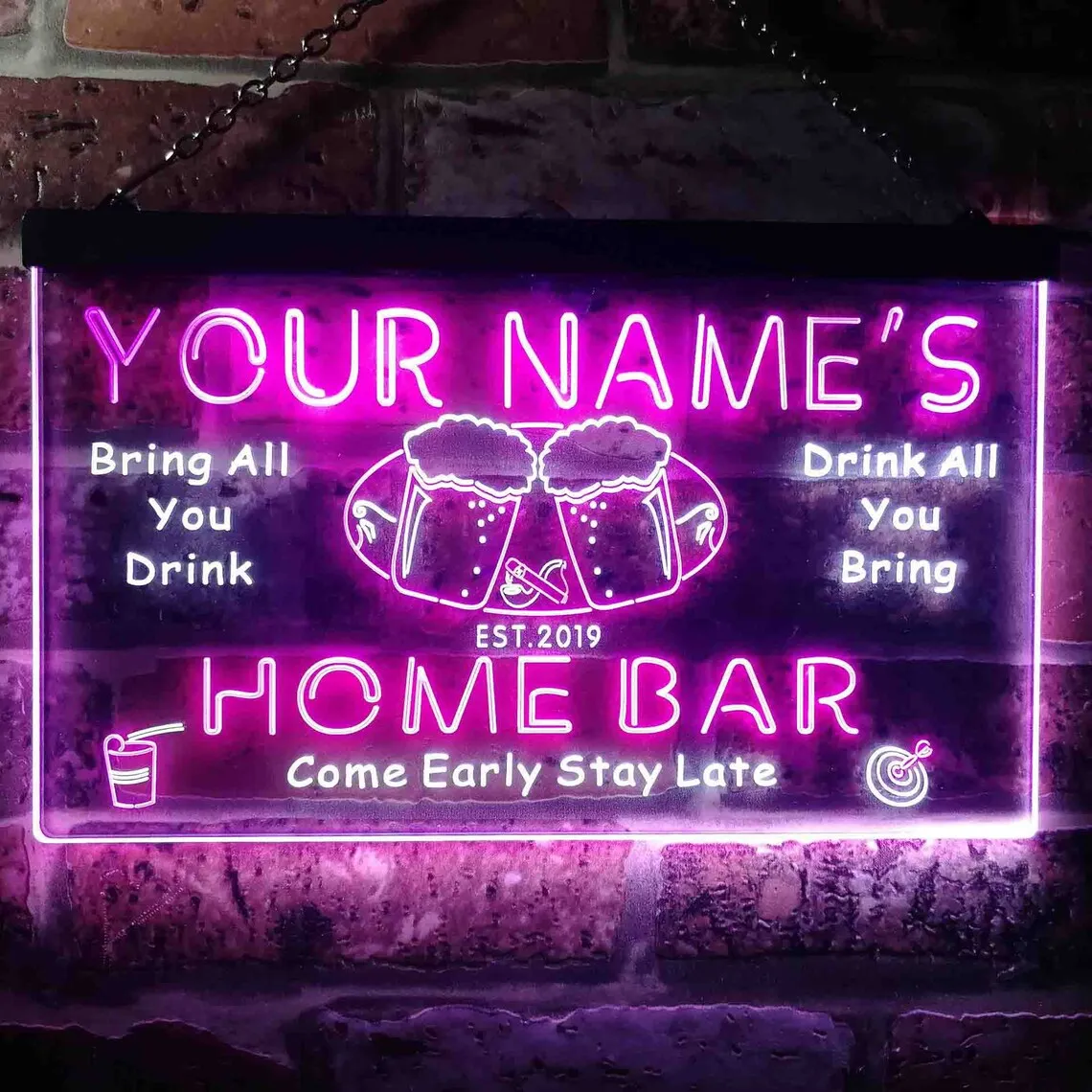 Персонализируйте свое имя тема на год домашний бар пиво двухцветный