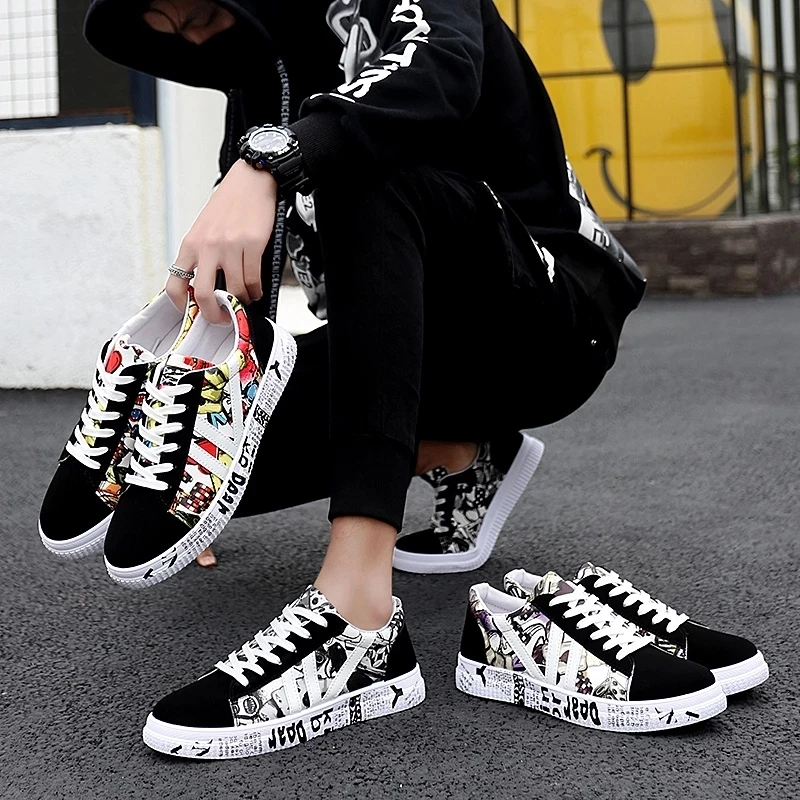 

2021 Large Size Women Pu Sneakers Unisex Black Flats Casual Vulcanized Shoes Spring Autum Trend Lover Shoes Zapatillas Mujer