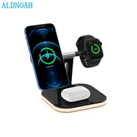 3 in 1 magnetic wireless charger 15w qi fast charging station for iphone 12 pro max mini chargers for apple watch airpods pro