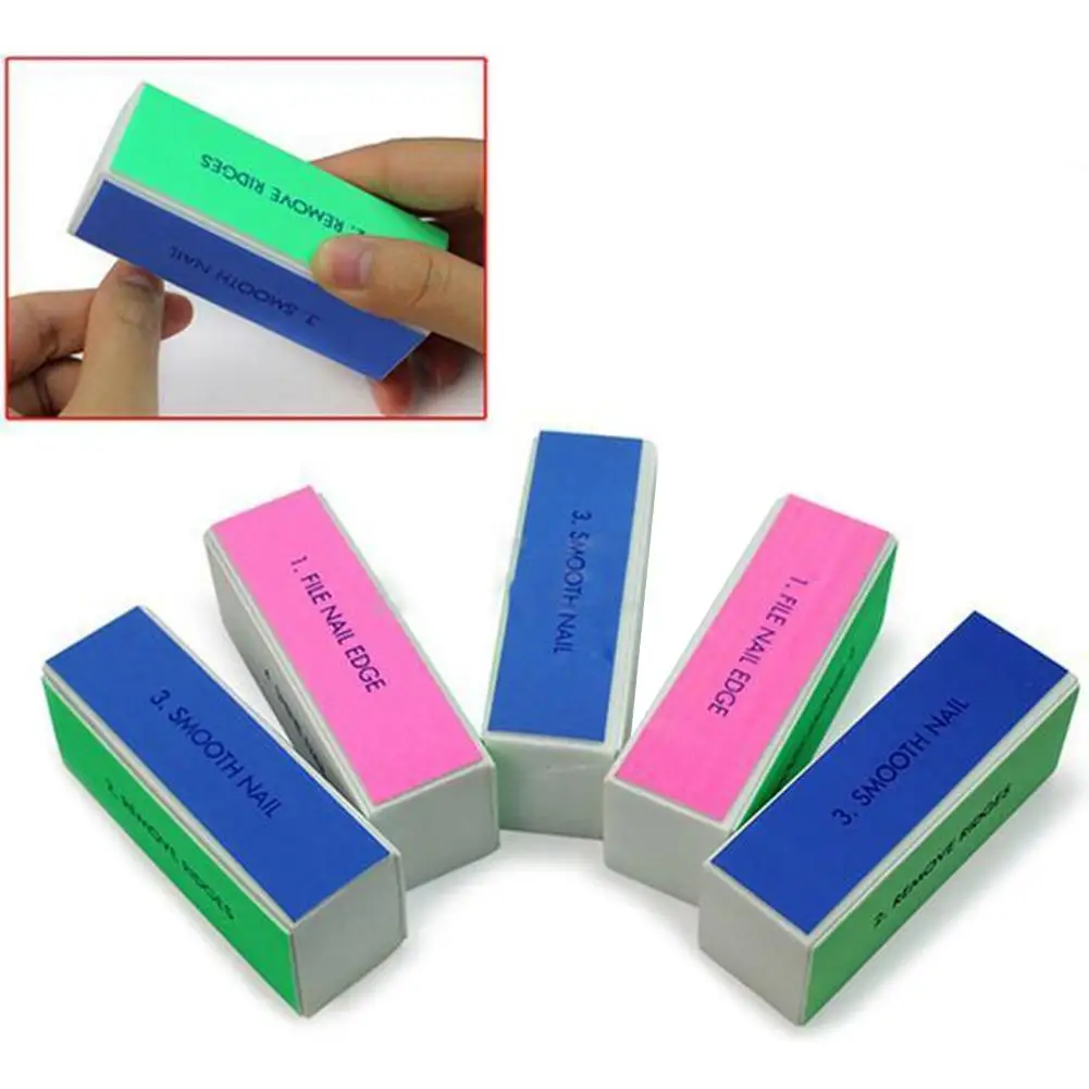 5 шт. 4 способа розовая форма пилка для ногтей УФ геля белая буферный блок лак