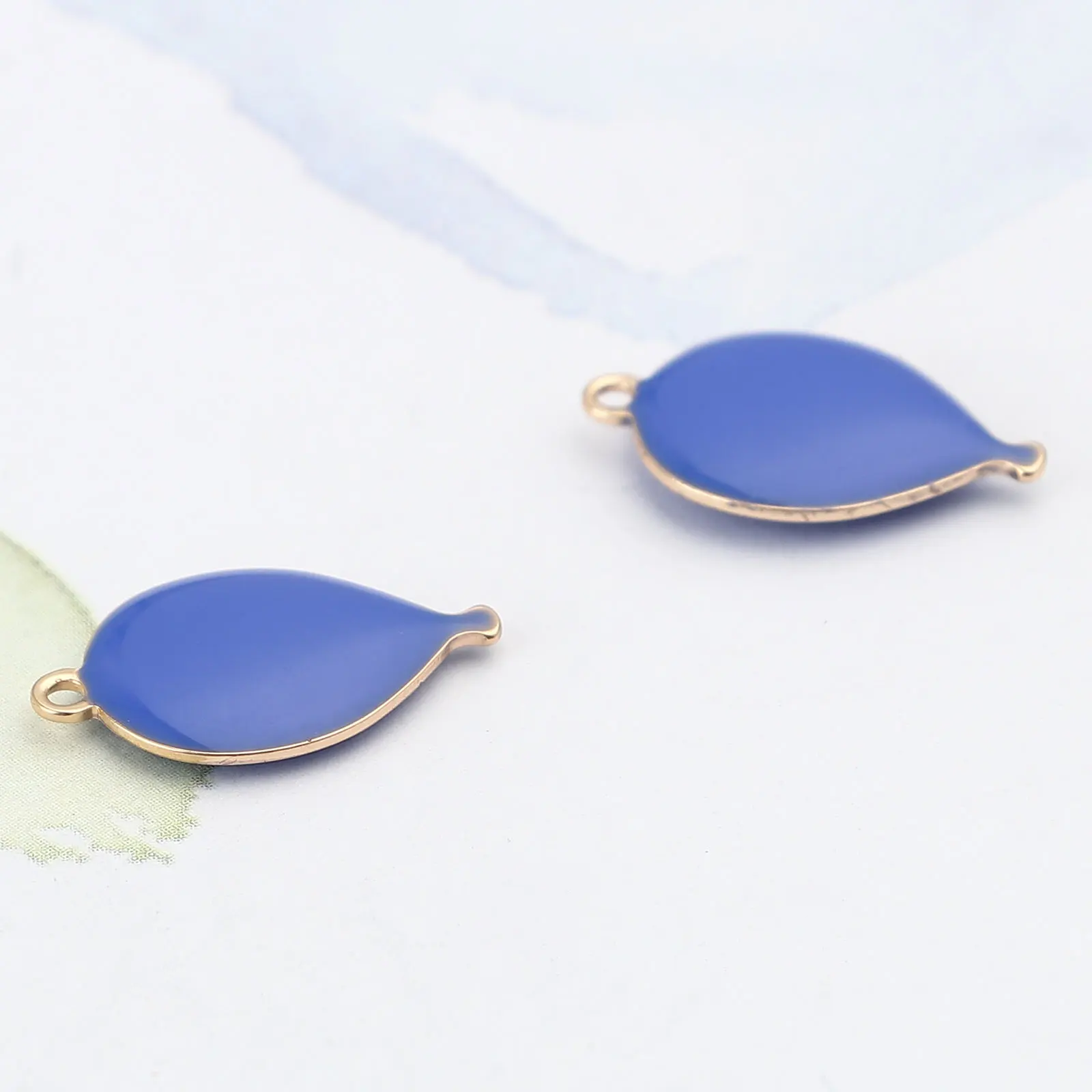 10 шт. медные двухсторонние эмалированные шары с блестками подвески Золотая эмаль