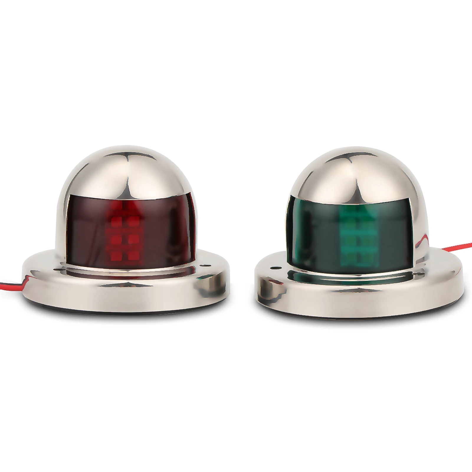 

2pc 12V Stainless Steel Red Green Bow LED Navigation Lights Boat Marine Indicator Spot Light Marine Boat Yacht Sailing Light