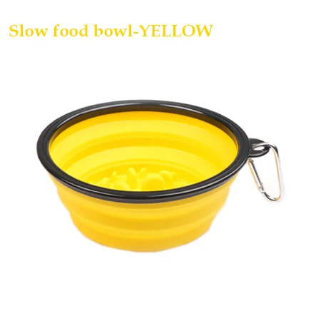 Yellow slow bowl 1000 мл миска для собак с медленным питанием складные силиконовые миски для домашних животных портативная туристическая миска для собак интересная развивающая миска для домашних животных - Цвет: Yellow slow bowl