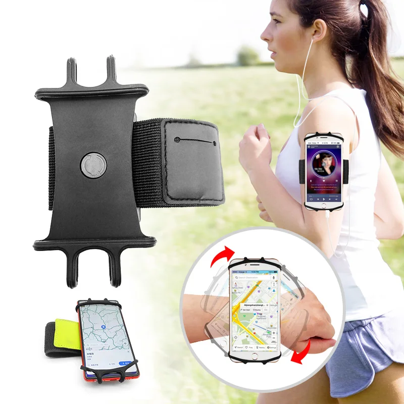 

ANMONE Mobile Phone Running Phone Bag Wristband Belt Jogging Cycling Arm Band Holder Wrist Strap Bracket Stand