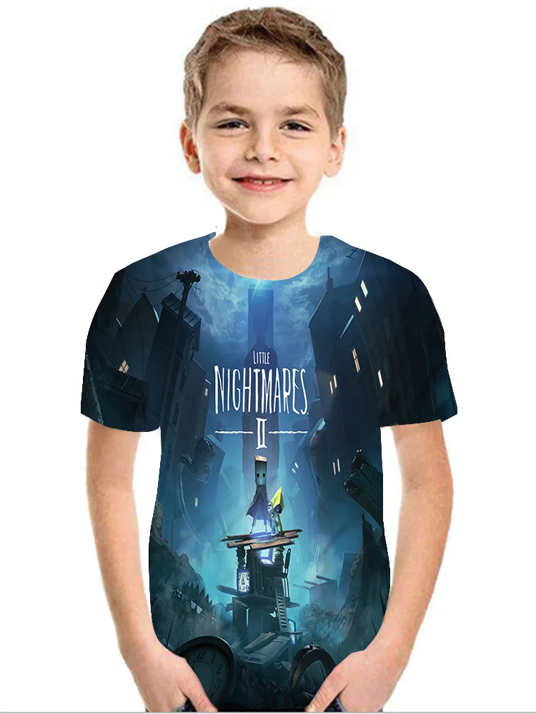 

New 3D Little Nightmares 2 Game T-shirts 2022 Summer T-shirts Children Cool Streetwear T Shirts Boy Girl Kids Tops Tee Shirt