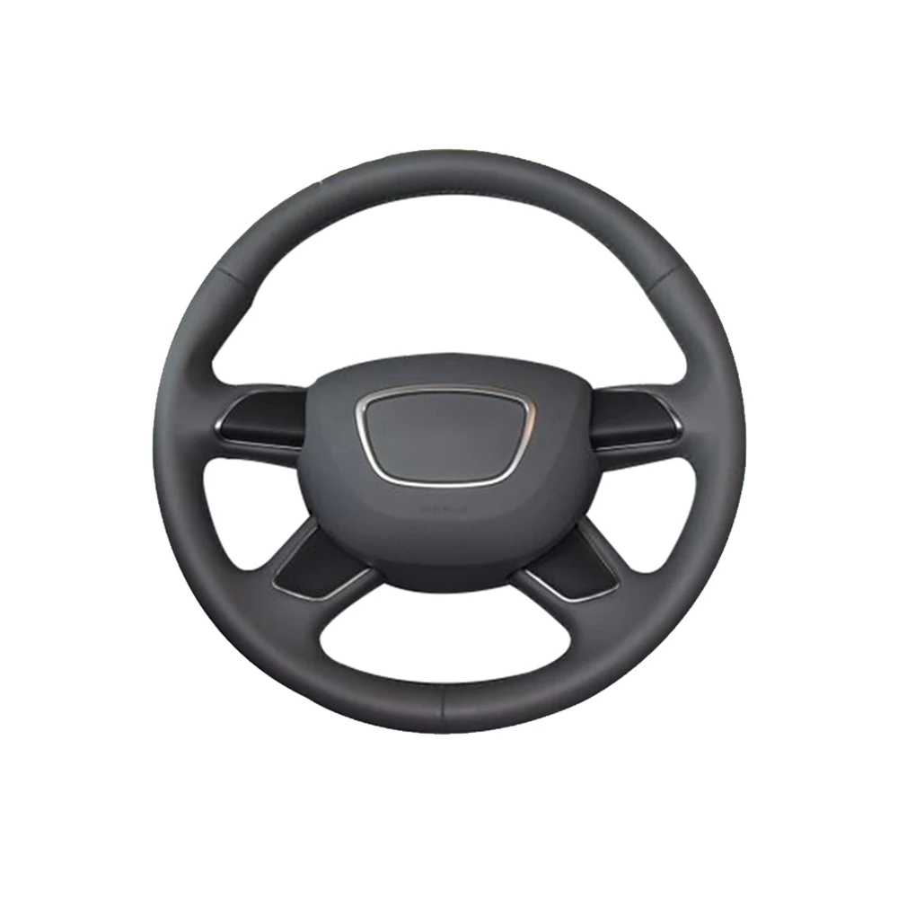 

hopefield ABS Silver steering wheel trim cover emblem logo frame interior accessories for Audi A6 C7 A7 A8 D4