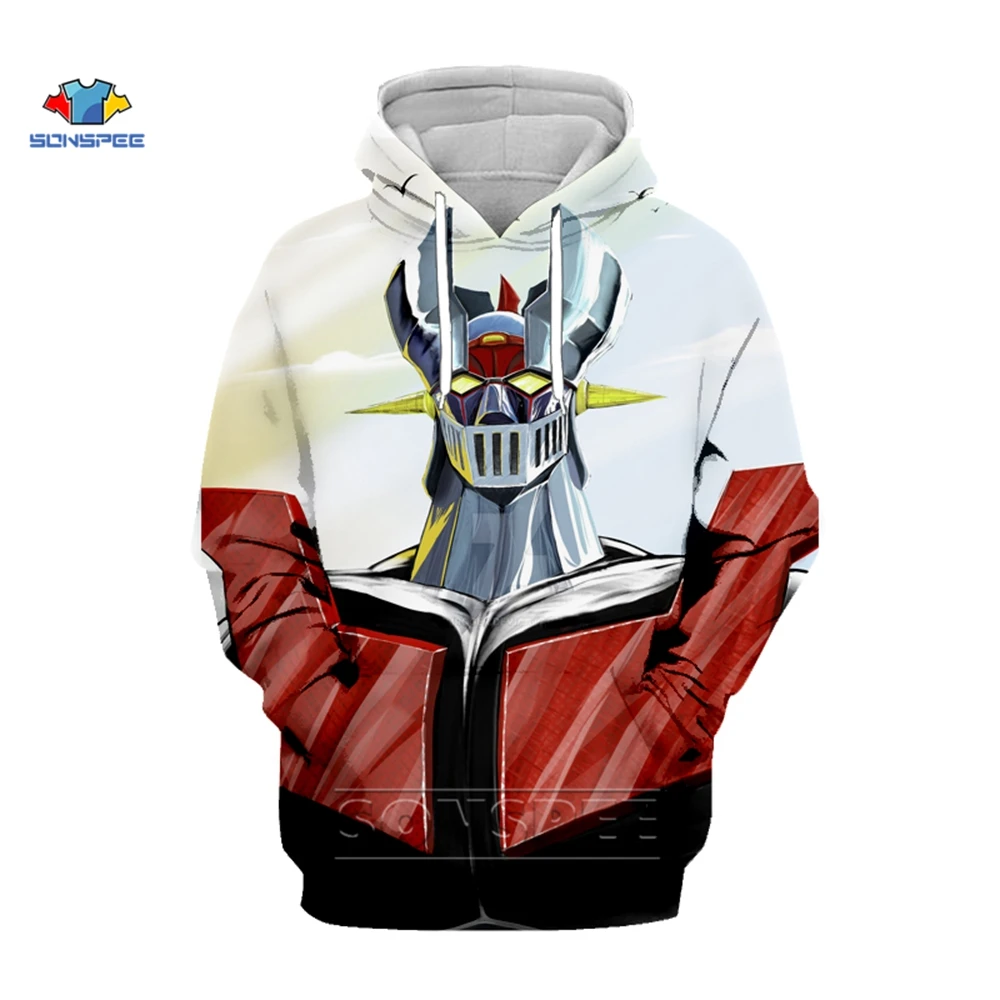 

SONSPEE Japan Anime Mazinger Z Hoodie Brand Gym Clothing Hip Hop Harajuku Mens Hoodies 3d Print Autumn Winter Streetwear Jacket