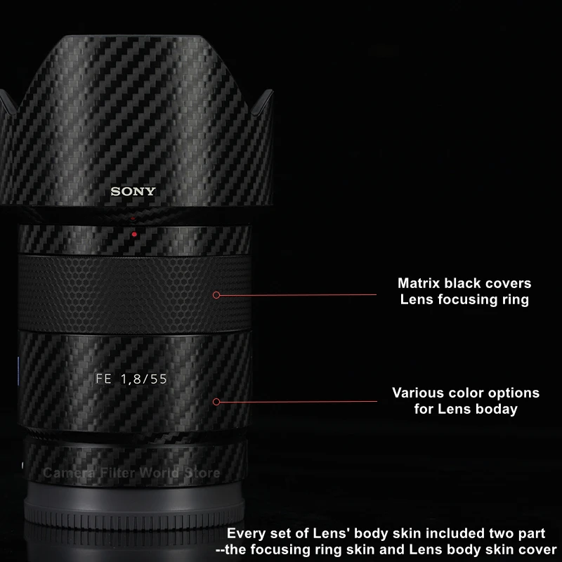 

SEL55F18Z Protective Film for SONY Sonnar T* FE 55mm F1.8 ZA Lens Decal Protector Anti-scratch Cover Film 3M Material Sticker