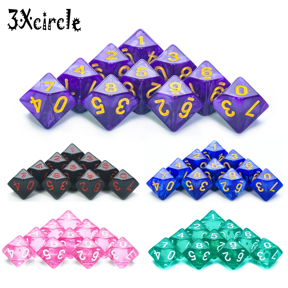 D10 кости многогранные игральные кубики для настольных оборотов 10 шт.|Кубики| |