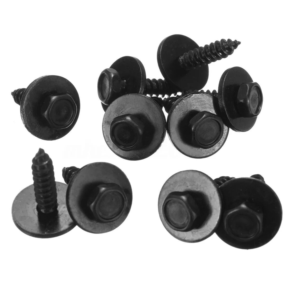 

10Pcs Screw 4.8 X 19mm Alloy 8mm Hex Head And Washer Black Replacement