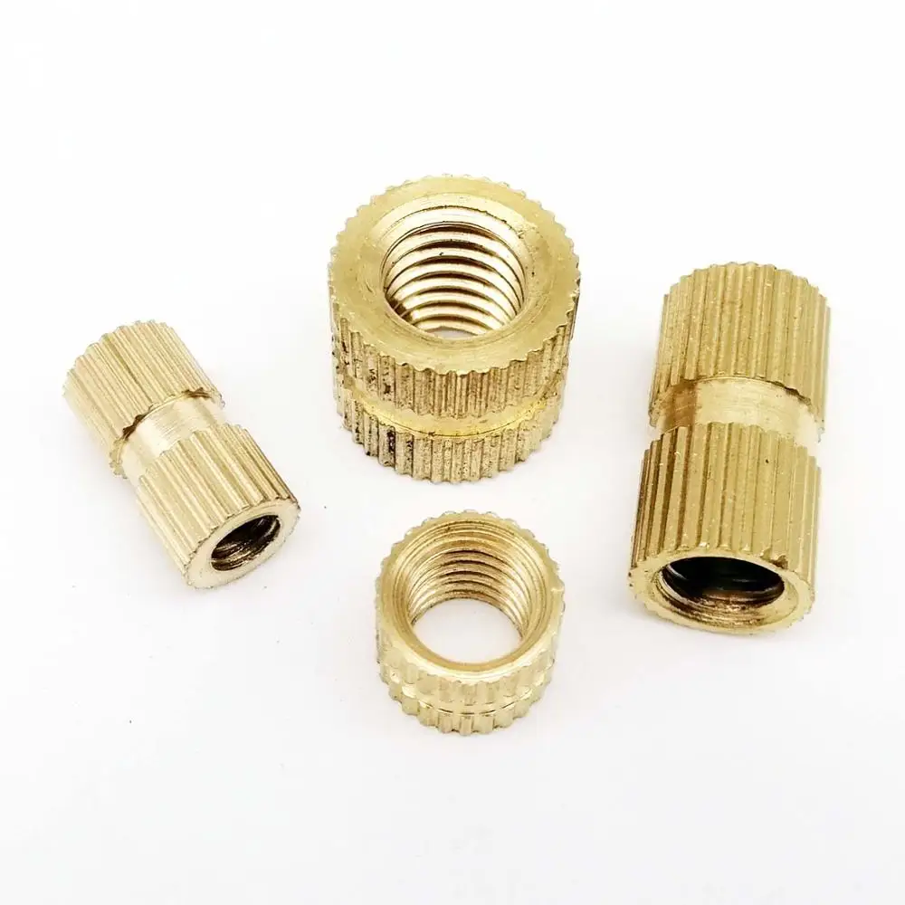 

5/25X M2 M2.5 M3 M4 M5 M6 M8 M10 Solid Brass Pure Copper Metric Thread Injection Molding Knurl Insert Nut Nutsert Embedded Nut