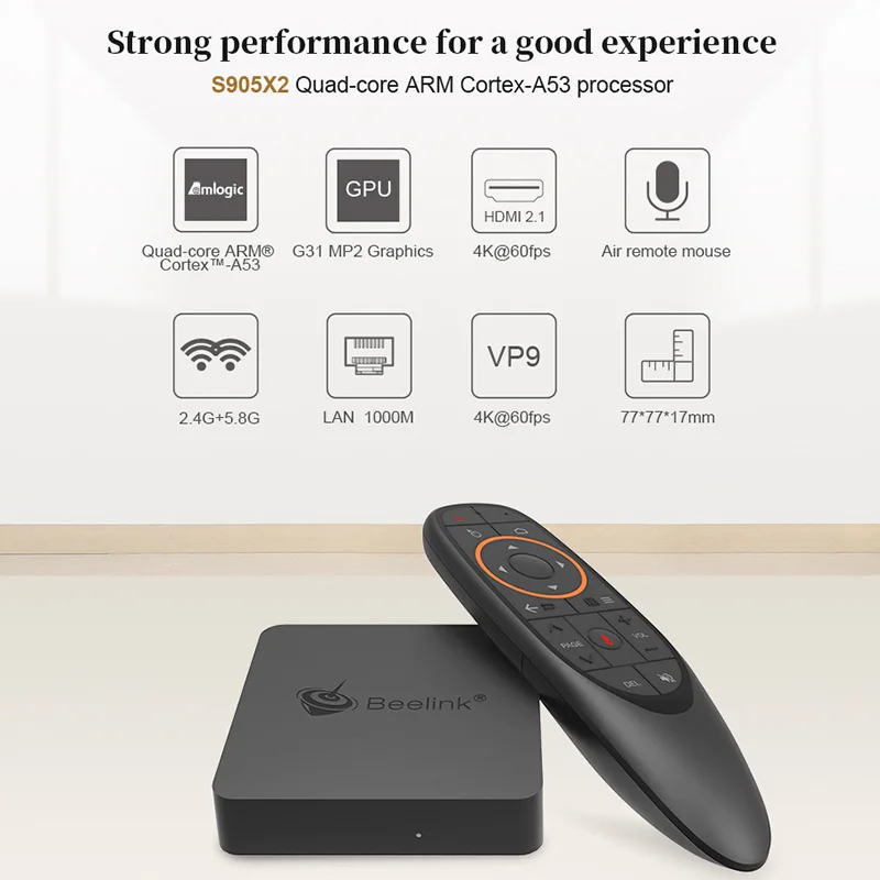 Beelink GT Mini-Smart TV Box Android 8 1 Amlogic S905X2 2 4G голосовой пульт Netflix 4K HDMI 5 8G WiFi 1000 Мбит/с