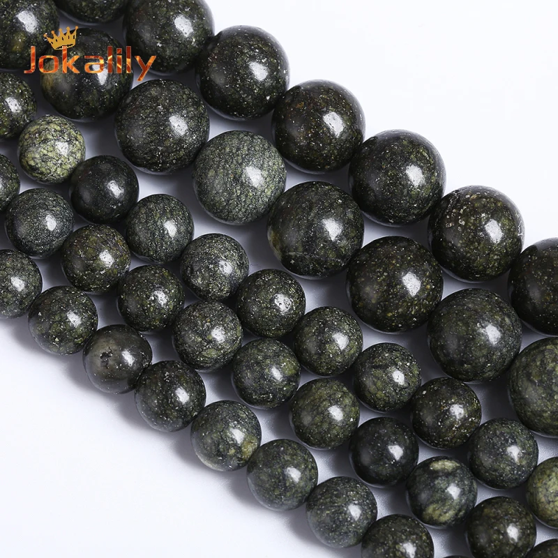 ЗЕЛЕНЫЕ КРУЖЕВНЫЕ бусины из яшмы для изготовления ювелирных изделий круглые