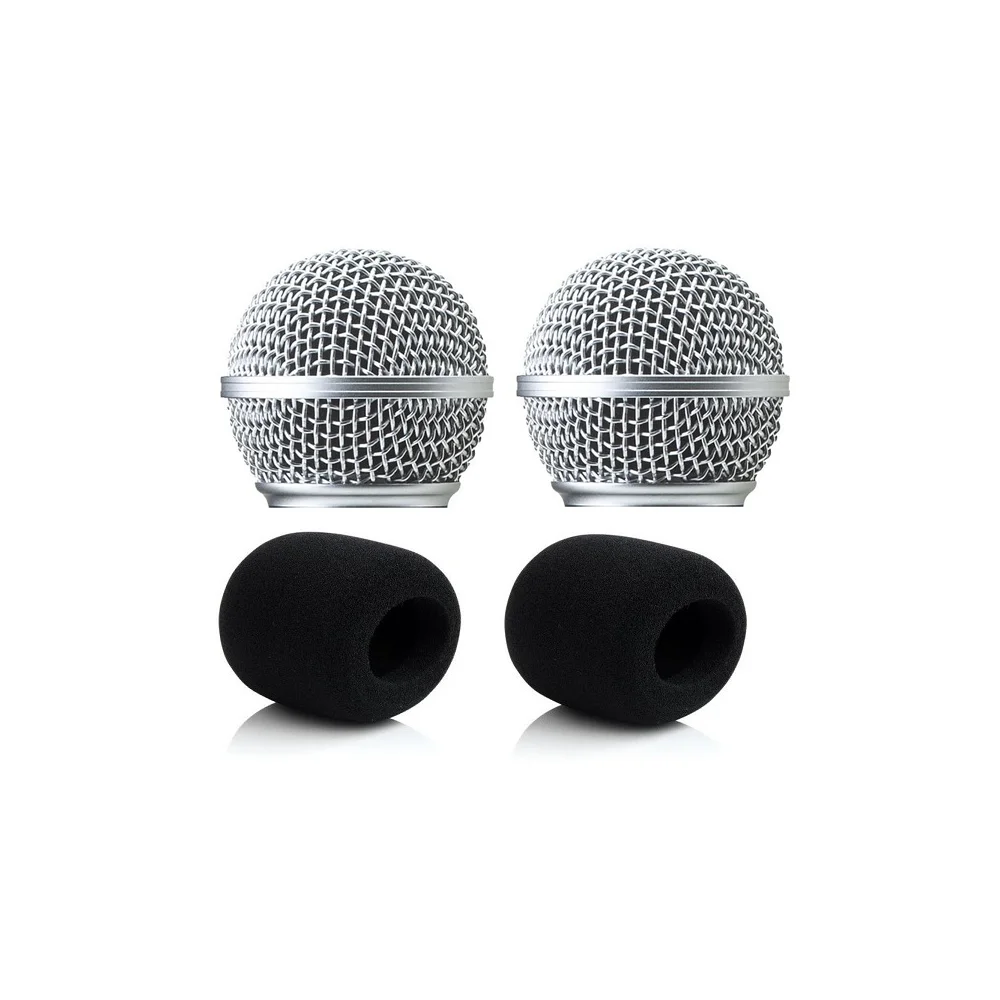Bolymic 2 упаковки головы искусственной губки для микрофона Shure SM58 & Внешний ветровой