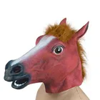 Маска на голову лошади, Хэллоуин, искусственная латексная маска на все лицо, реквизит для Хэллоуина, головной убор, кукла, Маскарадная маска