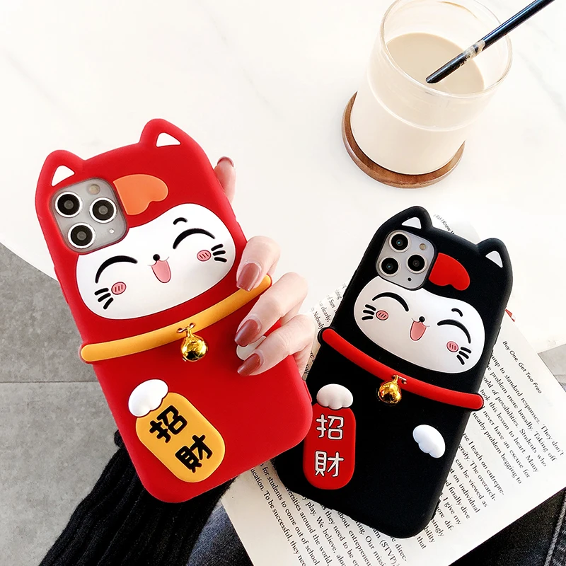 Мягкий чехол для iPhone XS max Lucky Cat праздничный мягкий iphone 11 pro XR X 7 6 6S 8plus Maneki Neko